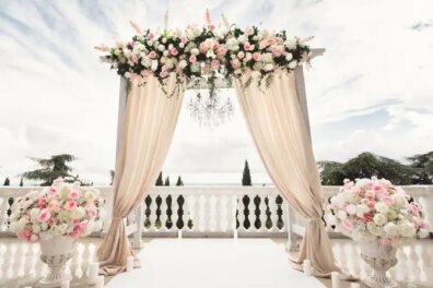 wedding arch with flowers
