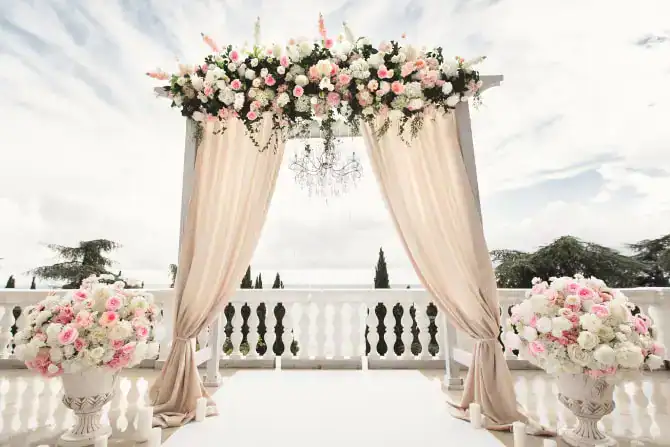 wedding arch with flowers