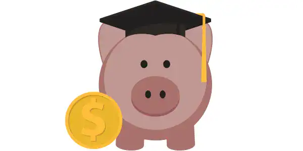 Piggy bank with a coin representing youth financial learning through Mind and Money.