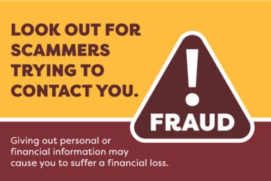 fraud awareness sign