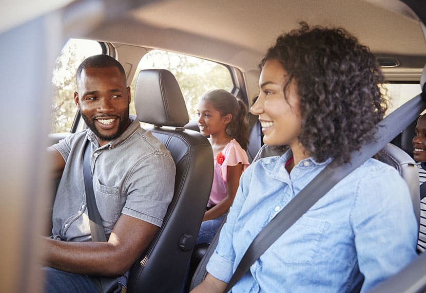 family in new vehicle