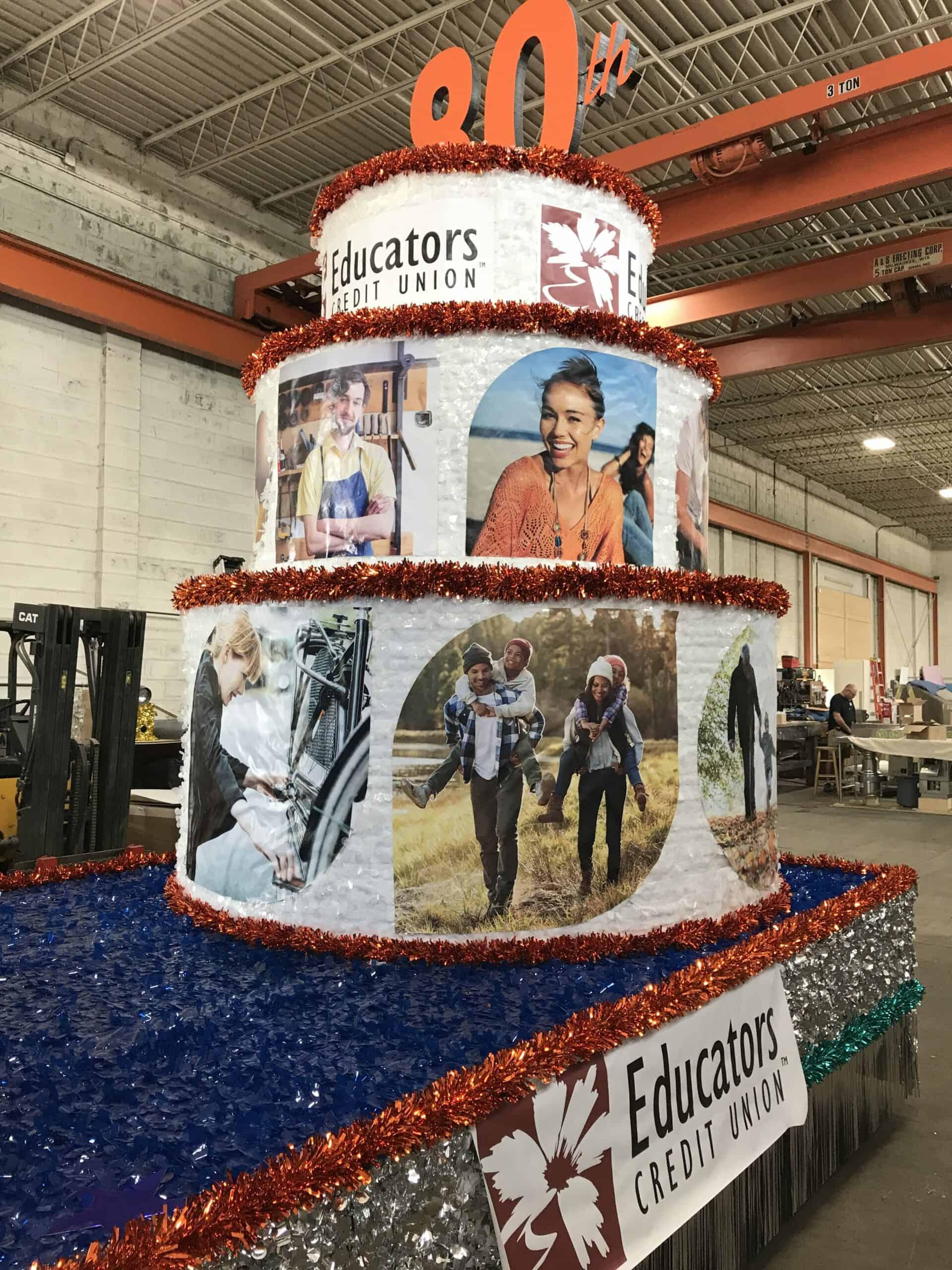 Photo of the Educator's float that was in the 4th of July parade in Racine