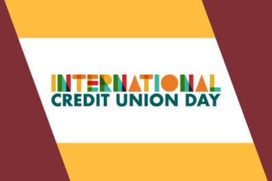 colorful content that says international credit union day