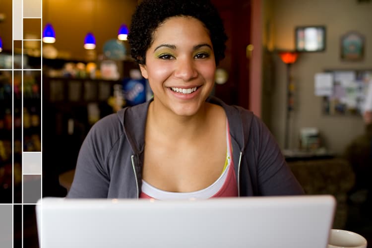 girl in front of laptop