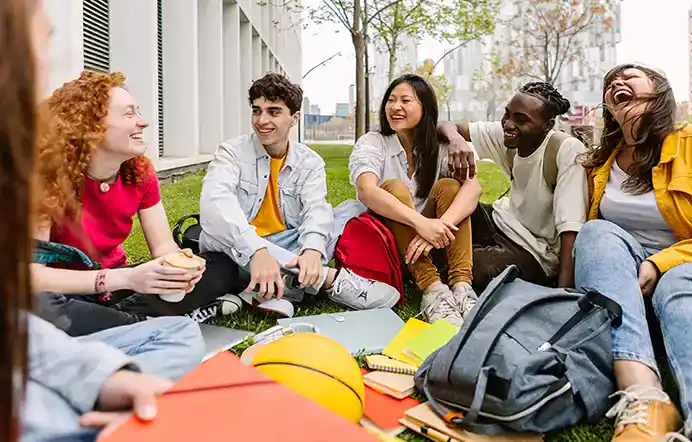 group of college students