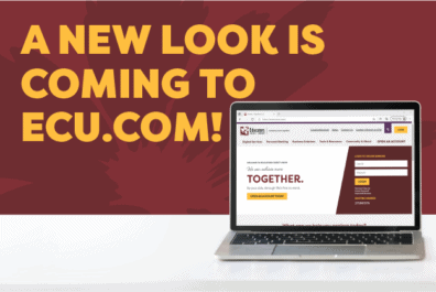 A new look is coming to ecu.com with a laptop screen.