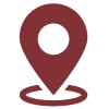 burgundy icon of a location pin