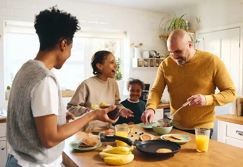Family in the kitchen