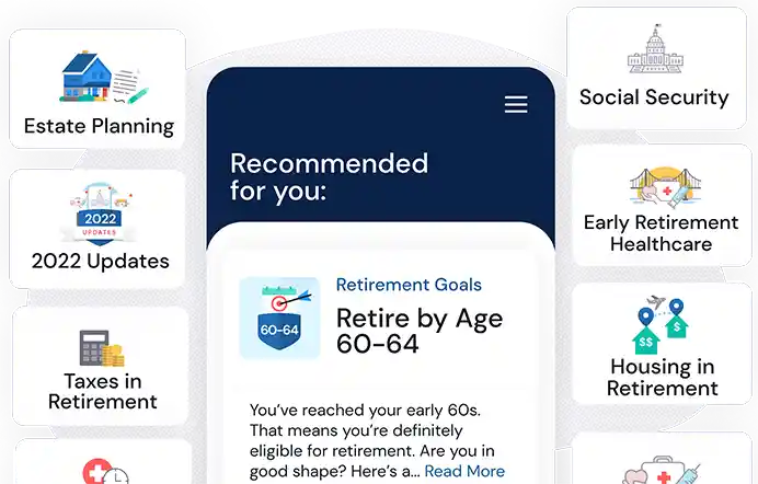 Screenshot of retirement personalization
